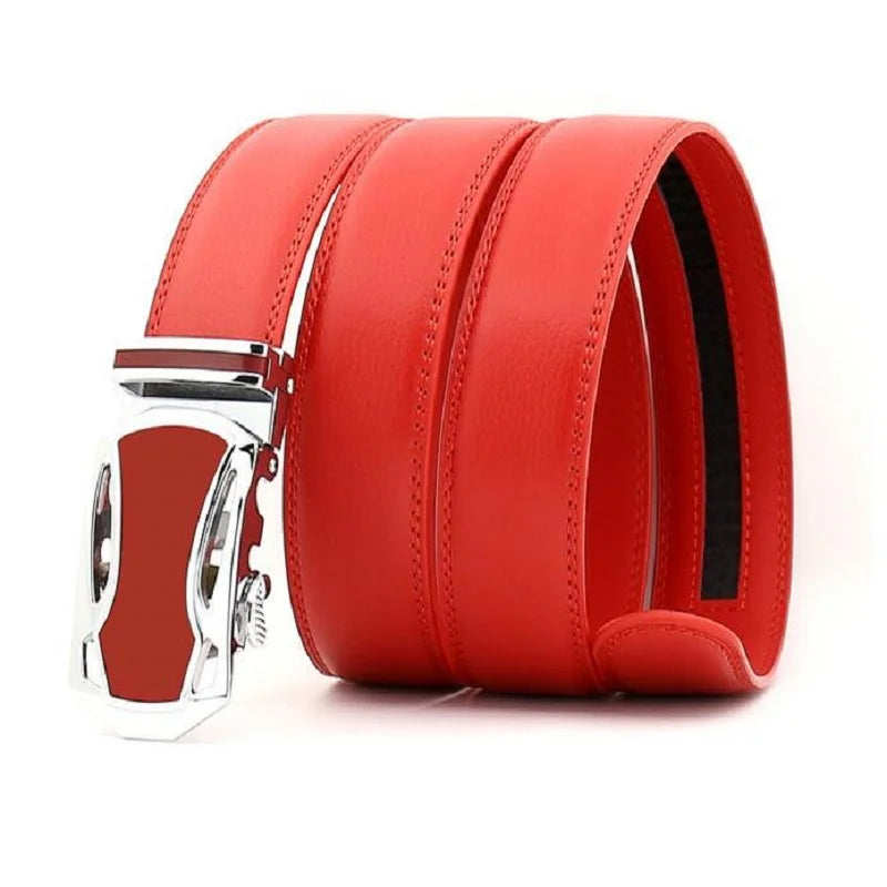 Luxury Brand Men's Belts High Quality Genuine Leather Belts for Men Metal Automatic Buckle Casual Business Male Waistband 3.5cm