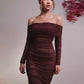 Off-shoulder Long Sleeve Sexy Maxi Dress For Women Autumn New Strapless Backless