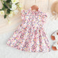 Dress For Kids Newborn 3 - 24 Months Birthday Korean Style Butterfly Sleeve Floral Princess Formal Dresses Ootd For Baby Girl