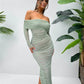 Off-shoulder Long Sleeve Sexy Maxi Dress For Women Autumn New Strapless Backless