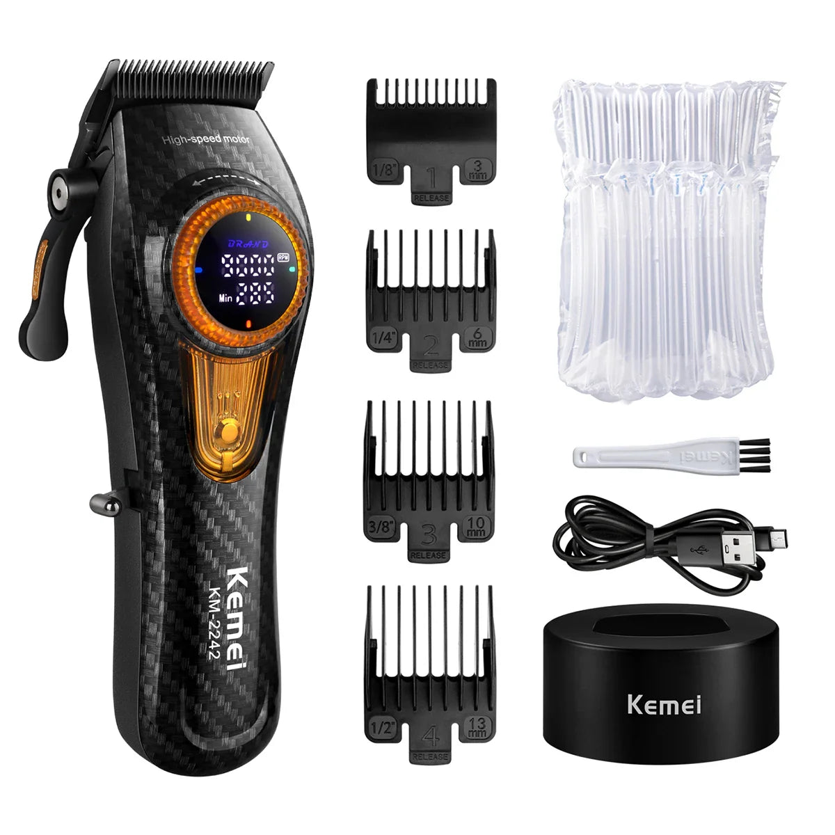 Professional Hair Clipper 9000 RPM Electric Hair Cutting - Machine Adjustable Hair Trimmer with Base Cordless Barber Haircut