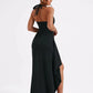 Deep V Neck Thigh High Split Maxi Dress Women Halter Sleeveless Backless