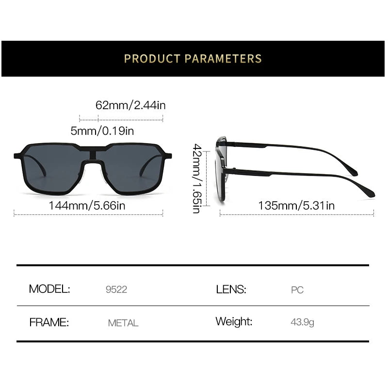 ZLY 2024 New Fashion Square Sunglasses Men Women Luxury Gradients Lens Alloy Metal Frame Quality Casual Unisex Sun Glasses UV400