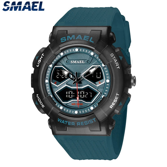 SMAEL Brand Men Watches Digital Watch LED Sport Watches Men's Wristwatches 8073 Waterproof  Dual  Time  Watches  LED Clock Male