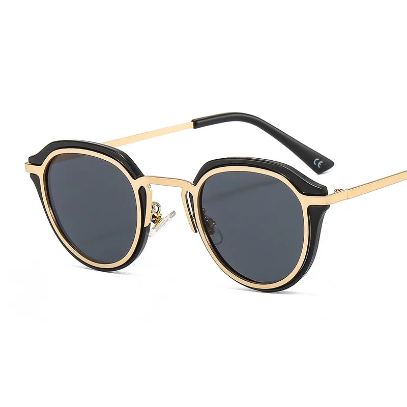 ZLY 2022 New Fashion Round Sunglasses Color PC Lens Alloy Metal Frame Luxury Brand Designer Versatile Women Men Sunglasses UV400