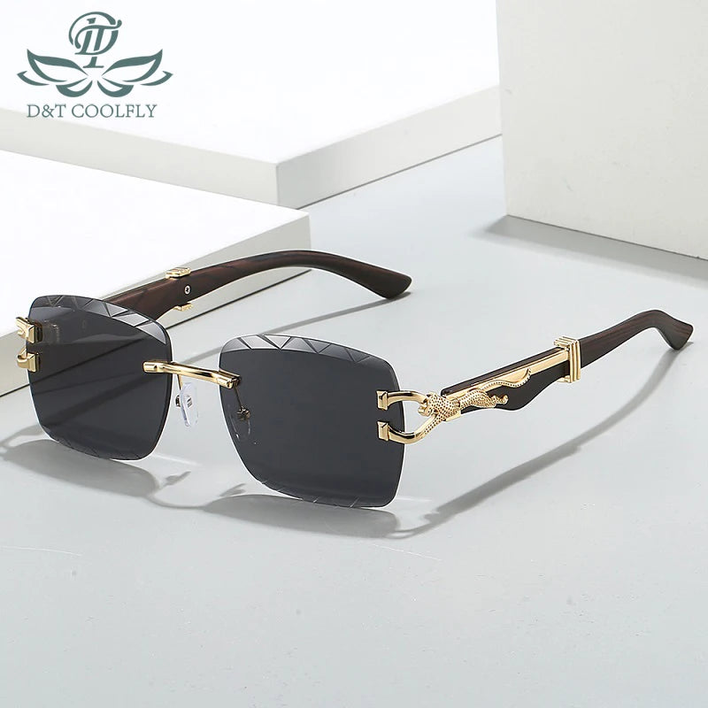 2023 New Fashion Rectangle Sunglasses Women Men Luxury Gradients Lens Golden Decoration Frame Brand Designer Sun Glasses UV400