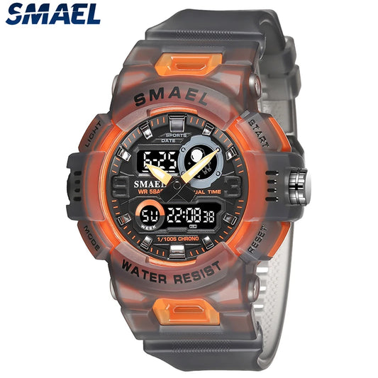 SMAEL Sport Watches Digital Watch LED 50m Waterproof Military Wristwatch Male Clocks 8063 Mens Watches  Stopwatches Alarm Clock