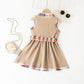 Baby Girl Dress 4-8Years Korean Style Sleeveless Toddler Kids Fashion Shirt Dresses