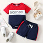 Summer Fashion Sport 2PCS Outfit , 3-24 Months Baby Boys Clothes Set - Short Sleeve Letter Top Bodysuit +Shorts Toddler Boy