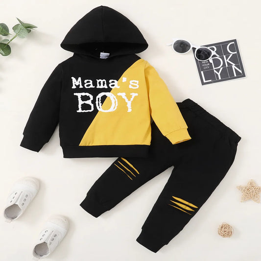 Cotton Outfit Child Baby Boy Sport Fashion Costume Set ; 1-6 Years Kids Boy Clothes Suit Hooded Long Sleeve Top + Pant Casual