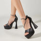Liyke 2024 New Fashion Runway Super High Heels Platform Sandal Rhinestone Ankle Strap Open Toe Wedding Party Shoes Women Pumps