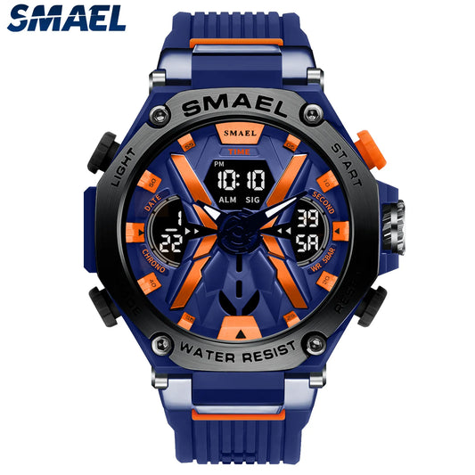 Men Watches Quartz SMAEL Brand Original Wristwatches 50M Waterproof Wristwatch Time Alarm Clock 8087 Sport Watch Military Army