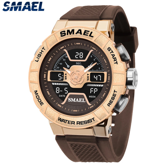 Men Watches 50m Waterproof Sports Quartz SMAEL Luxury Man Watch Brands Stopwatch LED Back Light 8067 Male Clock Wristwatches