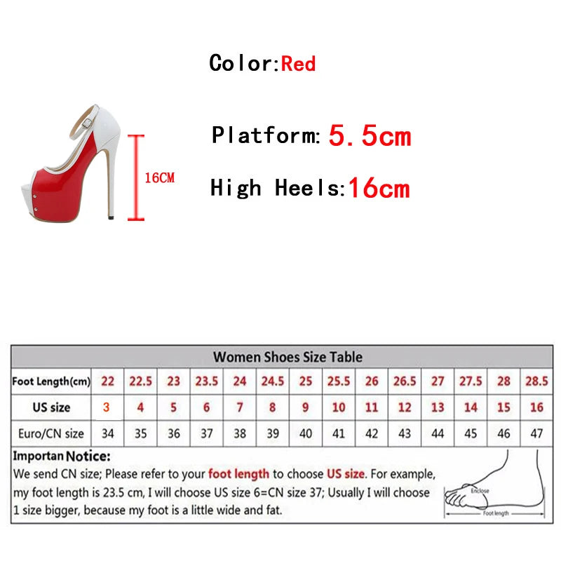 Liyke Sexy Peep Toe Party Club Strip Pole Dance Ultra High Heels Platform Pumps Fashion Stiletto Wedding Banquet Shoes Women Red