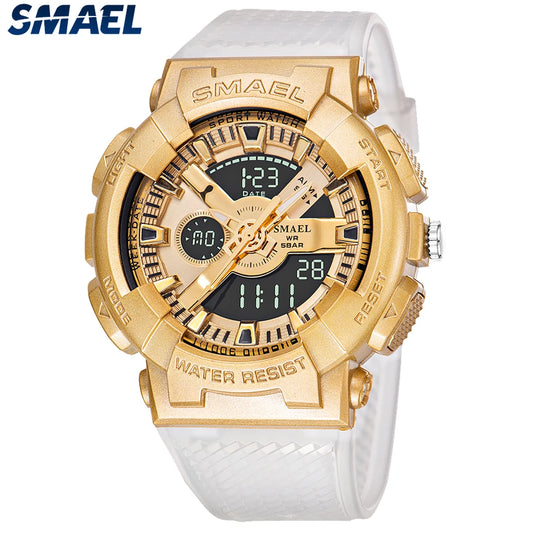 Sport Watches Waterproof SMAEL New Watch For Men Crystal Watchband Stopwatch Shockproof Alarm Clock Male 8006 Quartz Wristwatch