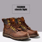 Men Genuine Leather Motorcycle Boots - Stylish Mid Top Hiking Classic Outdoor Shoes (1U13)(1U16)(MSB4)