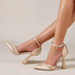 Liyke Brand Fashion Rhinestone Women Pumps Satin Thin High Heels Party Prom Sandals Spring Summer Female Wedding Bridal Shoes