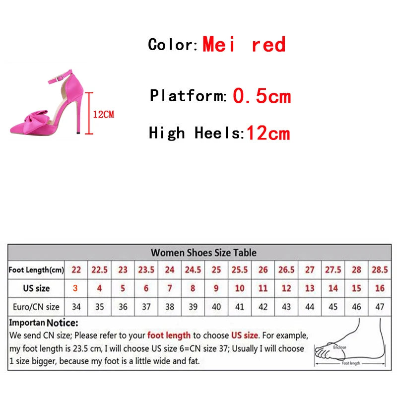 Liyke 2024 New Women Pumps Sandals Fashion Butterfly-Knot Pointed Toe Ankle Buckle Strap Stiletto High Heels Wedding Dress Shoes