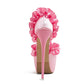 Liyke Sexy Strip Pole Dance Extreme High Heels Pink Women Elegant Wedding Banquet Shoes Pleated Silk Ankle Strap Platform Pumps