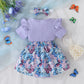 Dress For Kids 3 to 18 Months Short Sleeve Purple butterfly Princess Formal Romper Dresses Ootd For Newborn Baby Girl