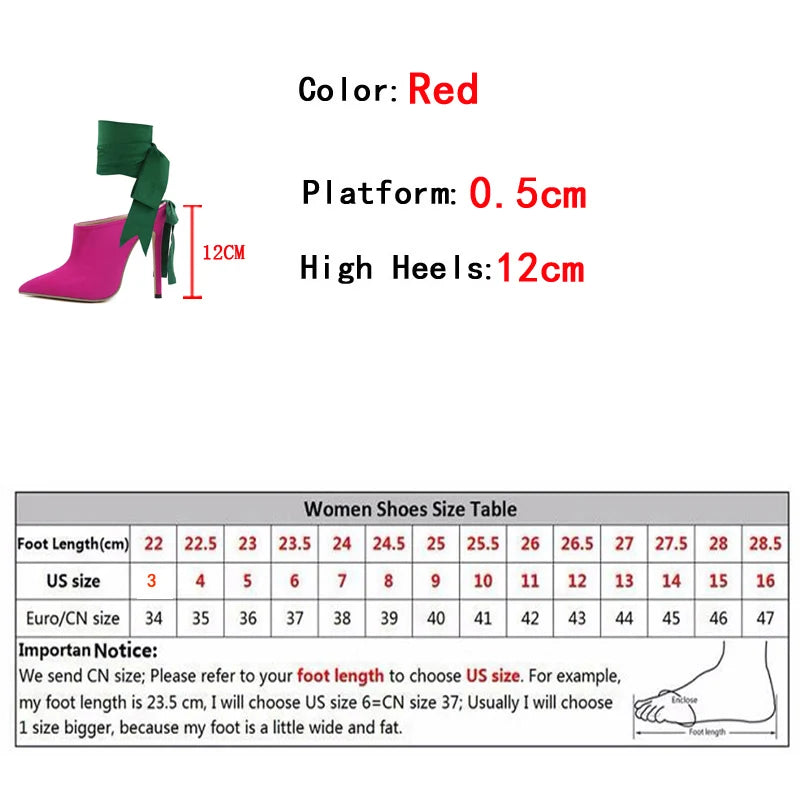 Liyke Spring Autumn Sexy Green Ankle Strap High Heels Shoes For Women Pointed Toe Stiletto Party Dress Pumps Sandals Size 35-42