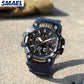 SMAEL Brand Sport Watch Men Quartz Wristwatches Waterproof Dual Time Display Military Army Green Male Clock 8079 Mens Watches