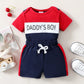 Summer Fashion Sport 2PCS Outfit , 3-24 Months Baby Boys Clothes Set - Short Sleeve Letter Top Bodysuit +Shorts Toddler Boy