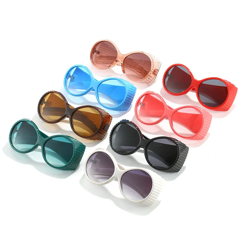 ZLY 2023 New Fashion Round Sunglasses Women Model PC Lens Frame Brand Designer Luxury Conspicuous Trending Eyewear Casual UV400