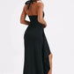 Deep V Neck Thigh High Split Maxi Dress Women Halter Sleeveless Backless