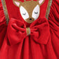 Dress For Kids 3-24 Months Newborn Long Sleeve Cute Cartoon Elk Red Suede Christmas Princess Formal Warm Dresses For Baby Girl