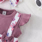Dress For Kids Newborn 6-36 Months Birthday Purple Short Sleeve Cute Floral Princess Formal Dresses Ootd For Baby Girl