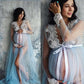 Sheer Lace Maternity Robe – Elegant Overlay for Pregnancy Photoshoots