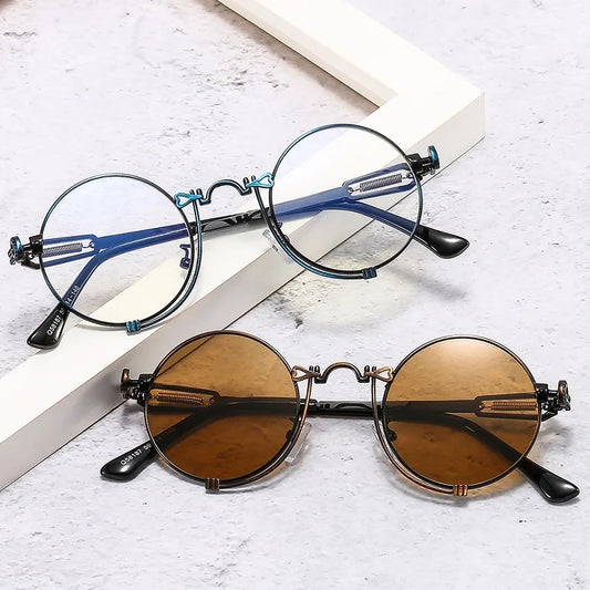 2022 New Fashion Round Sunglasses Women Men Gradients Lens Alloy Carving Frame Luxury Brand Designer Vintage Sun Glasses UV400