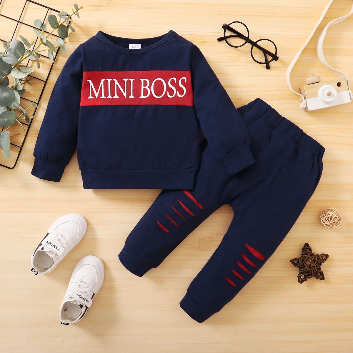 New Baby Boy Outfit Suit Letter Printing Long Sleeve Top + Pants 2PCs Fashion Infant Baby Boy Clothes Spring Baby Boy Sports Clothes