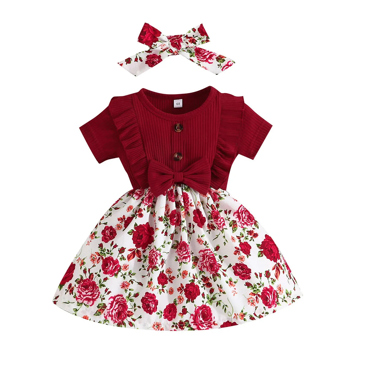 white christmas dresses Dress Baby Girl 0-3 Years old Summer Short Sleeve Fashion Cute Floral –  Deals DejaVu