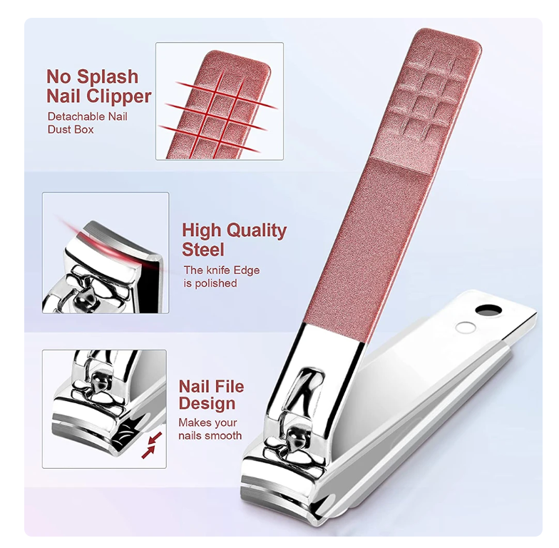 (26 PCS ) Professional Nail Clippers Pedicure Kit Nail Cutter Scissor Cuticle Nipper Nails Tool Foot Face Grooming Kit Manicure Set
