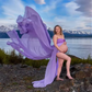 Gorgeous Lace Chiffon Maternity Dress - Photography Props Off Shoulder