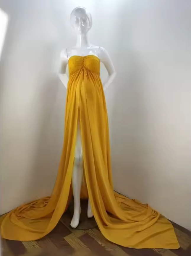 Gorgeous Lace Chiffon Maternity Dress - Photography Props Off Shoulder