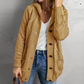 Button Front Hooded Cardigan with Pockets