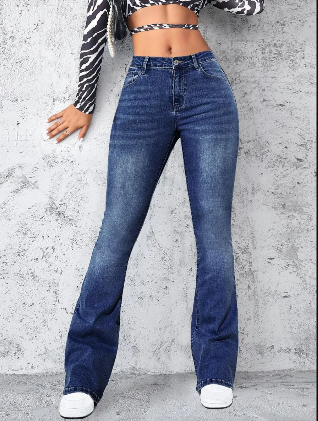 Plus Size High Waist Flare Jeans