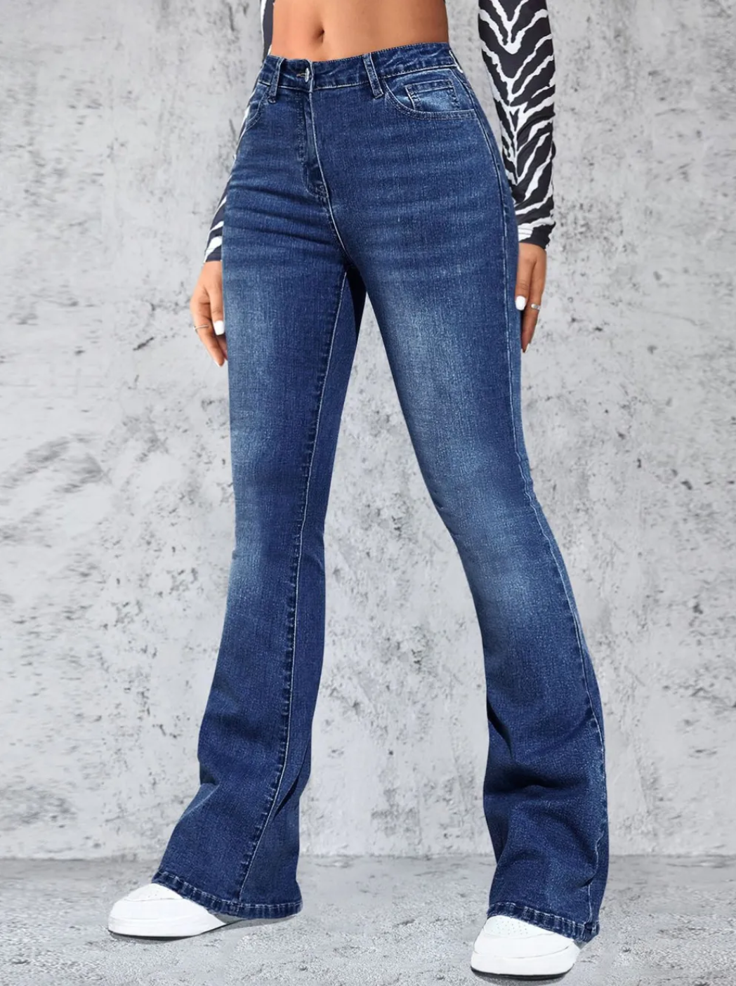 Plus Size High Waist Flare Jeans