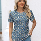 Floral Notched Neck Blouse