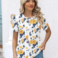 Floral Notched Neck Blouse