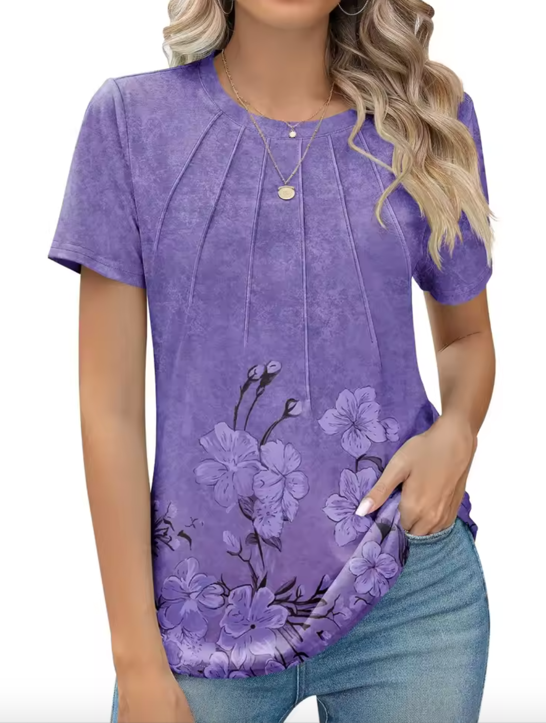Floral Notched Neck Blouse