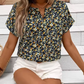 Floral Notched Neck Blouse