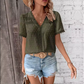 Floral Notched Neck Blouse