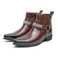 Men's Cap Toe Ankle Lace-up Dress Motorcycle Boots - Leather Zipper Booties (MSB2)(MSF6)(MSB3)(MSB5)(MSC1)(F13)