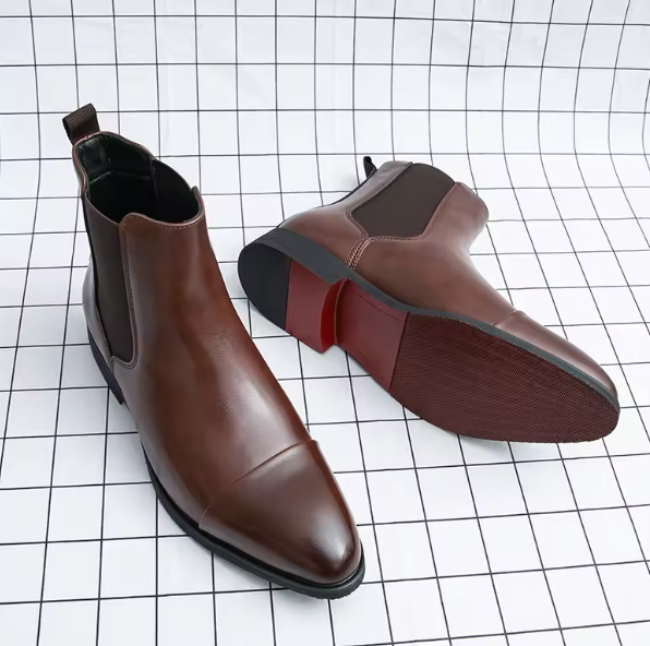 Men's Cap Toe Ankle Lace-up Dress Motorcycle Boots - Leather Zipper Booties (MSB2)(MSF6)(MSB3)(MSB5)(MSC1)(F13)
