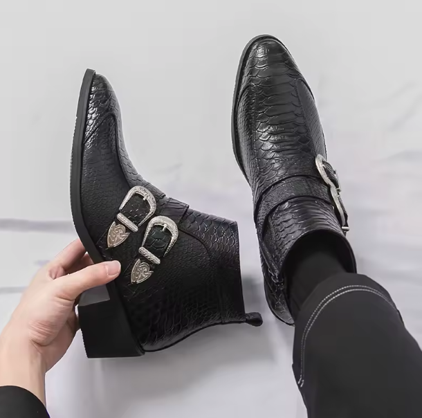 Men's Cap Toe Ankle Lace-up Dress Motorcycle Boots - Leather Zipper Booties (MSB2)(MSF6)(MSB3)(MSB5)(MSC1)(F13)