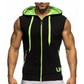 Cotton Hooded Sweatshirt - Gym Tank Tops - Casual Sleeveless Hoodie Vest Coat (TM7)(TM5)
